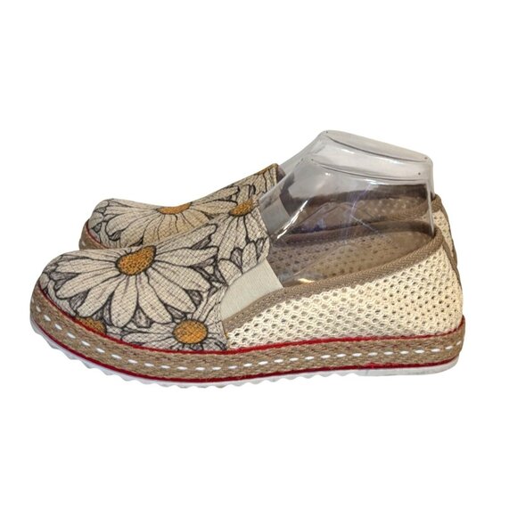 Goby Canvas Slip-On Shoes Womens US 7.5/EU 38 Cream Sunflower Daisy Flower Print - Picture 6 of 9